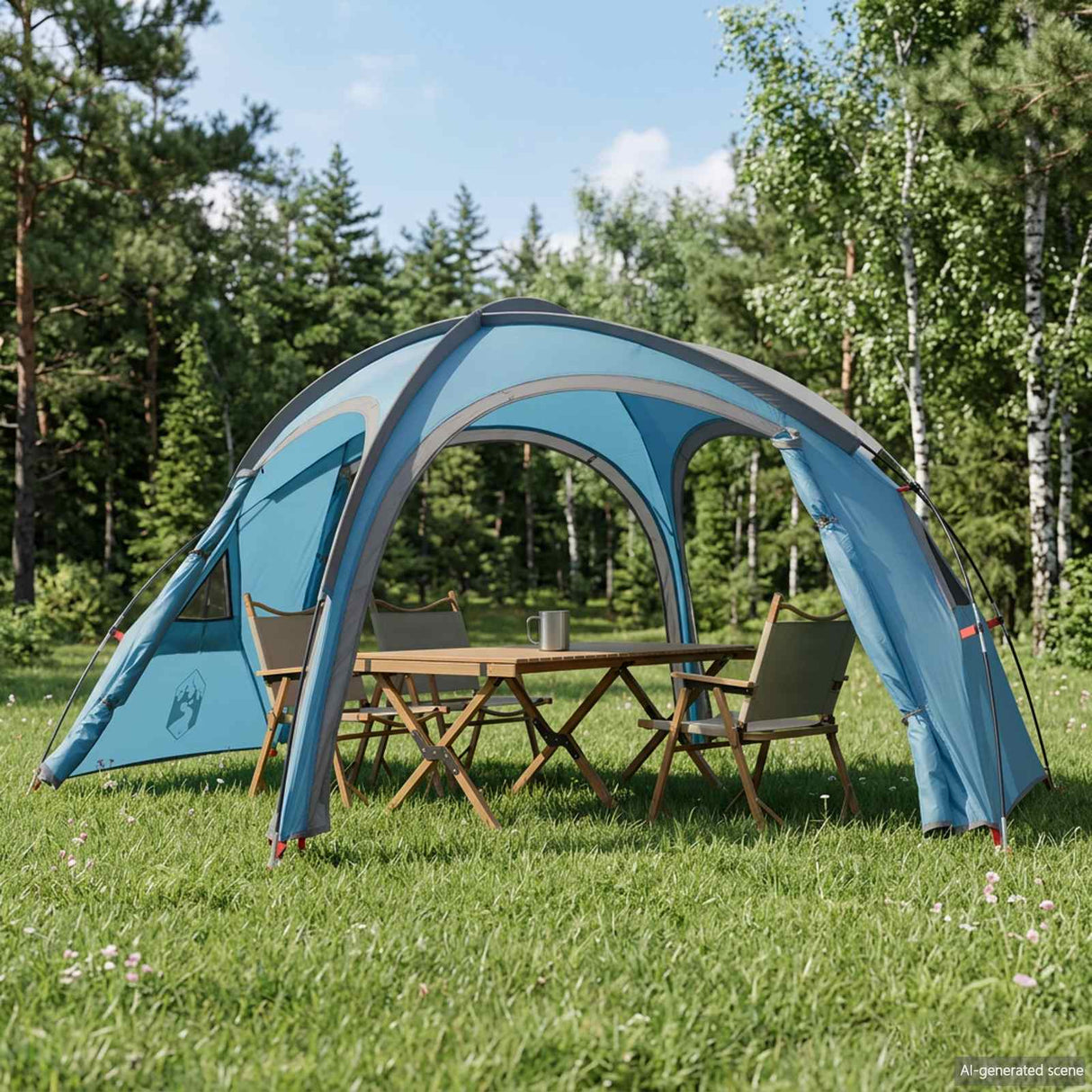 vidaXL Trekkingtent met regenkap, waterbestendig 2-persoons Groen