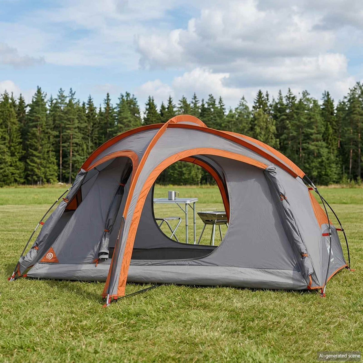 vidaXL Trekkingtent met regenkap, waterbestendig 2-persoons Groen