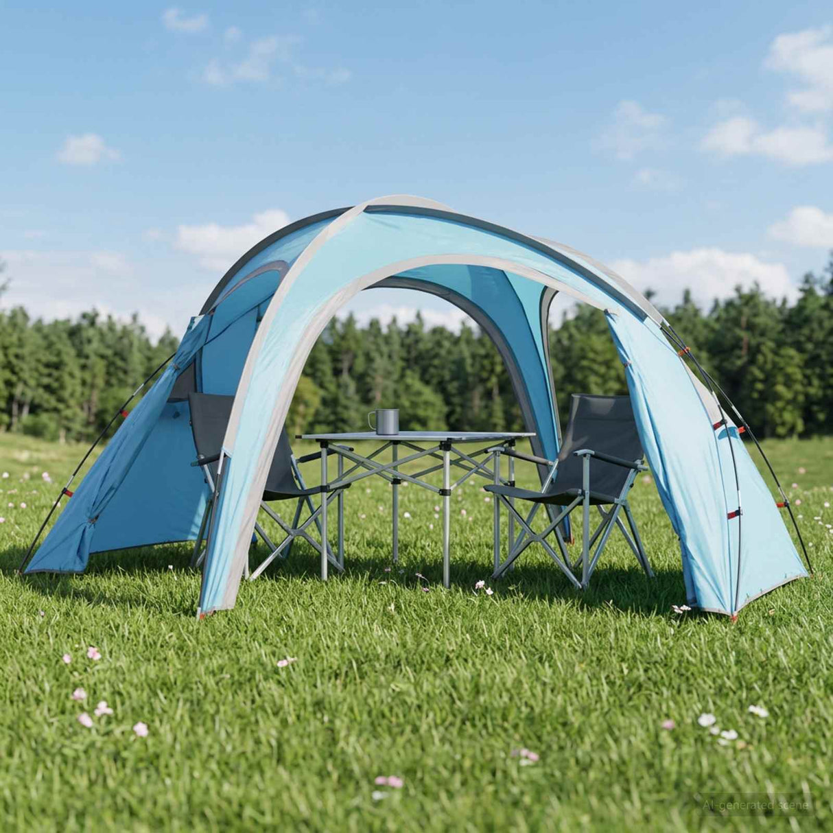 vidaXL Trekkingtent met regenkap, waterbestendig 2-persoons Groen
