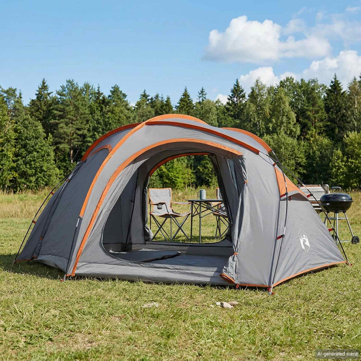 vidaXL Trekkingtent met regenkap, waterbestendig 2-persoons Groen