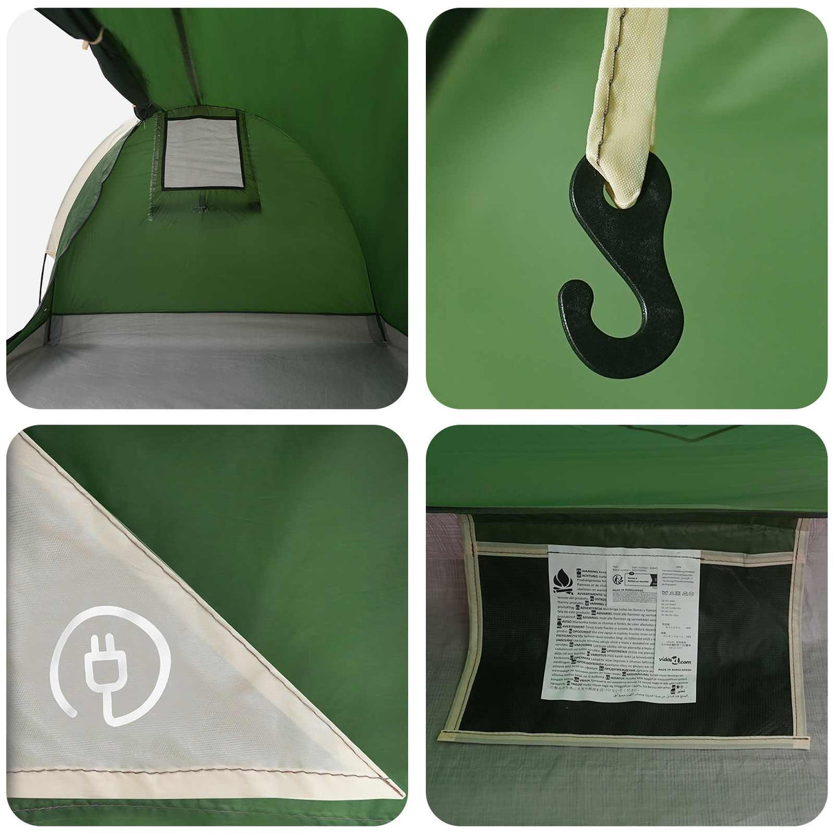vidaXL Hiking Tent Waterproof 1-person 1-Person Green