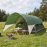 vidaXL Tunnel Tent with Waterproof Rainfly 10-Person Green