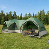 vidaXL Gezinstent met regenhoes waterdicht 5-persoons 5-persoons Groen