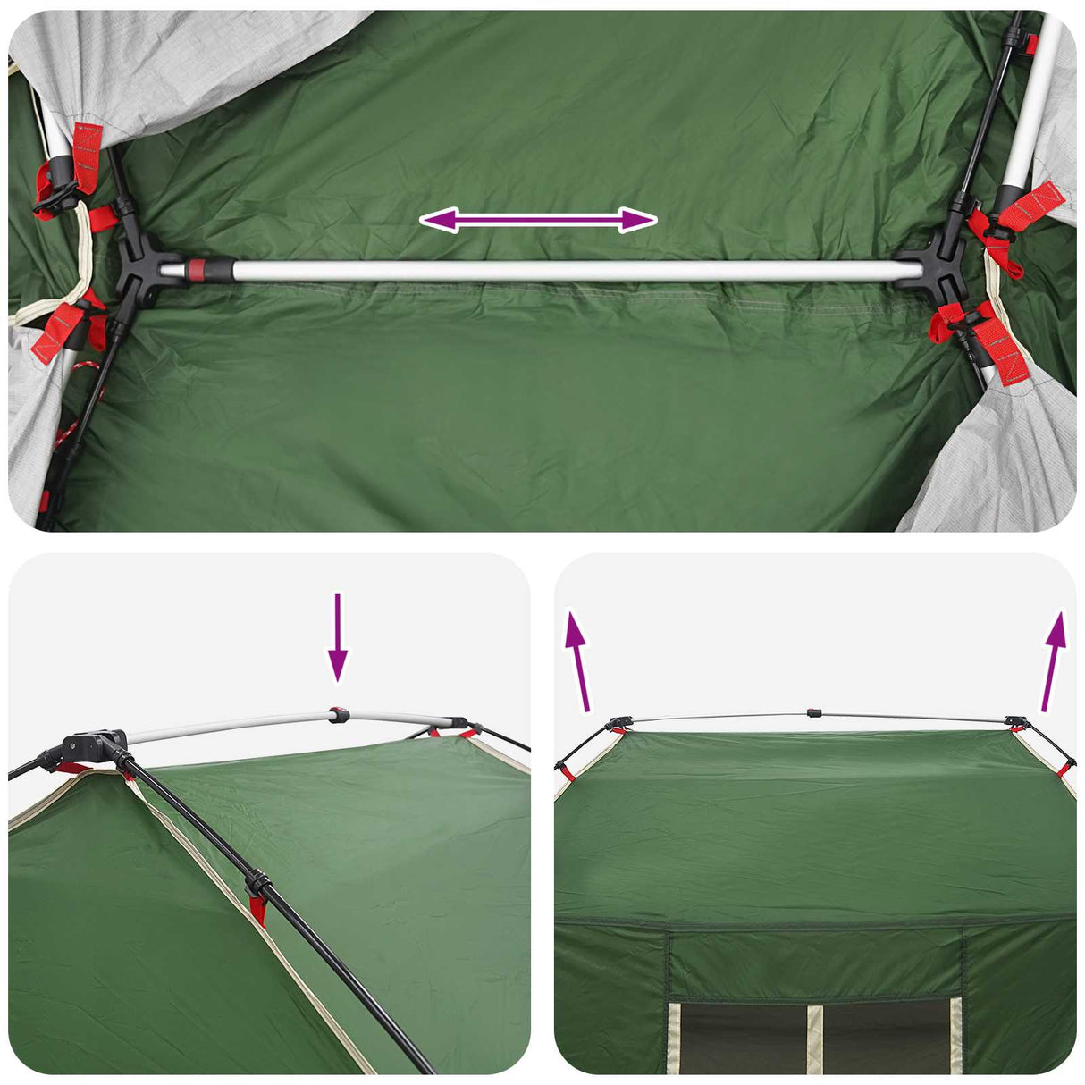 vidaXL Instanttent waterdicht 3-persoons 3-persoons Groen