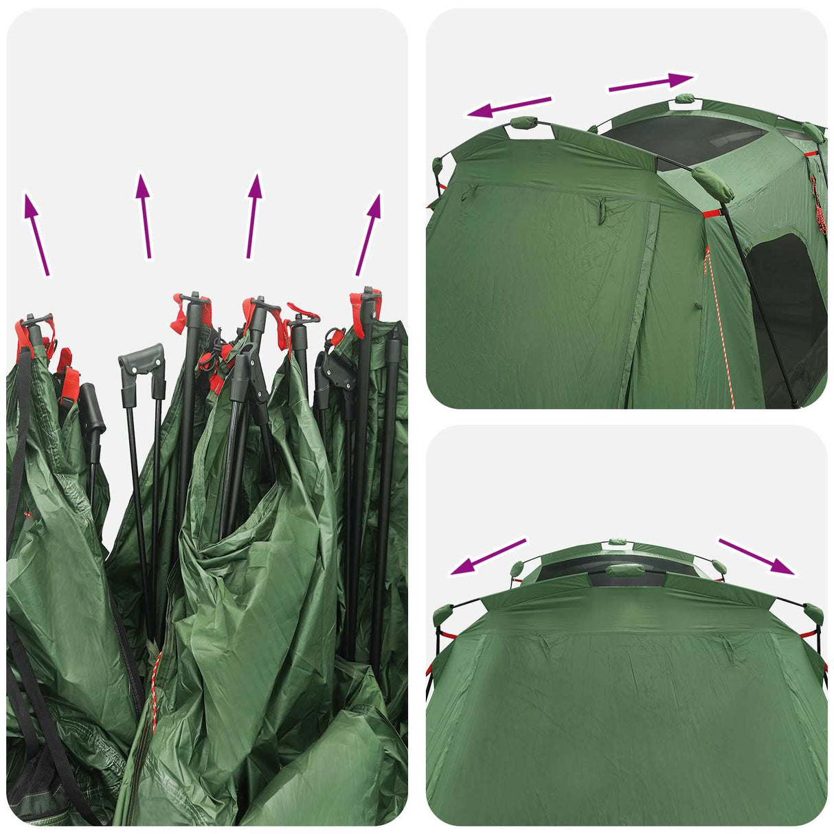vidaXL 3-persoons 3-persoons Groen 185T Polyester met PU Coating