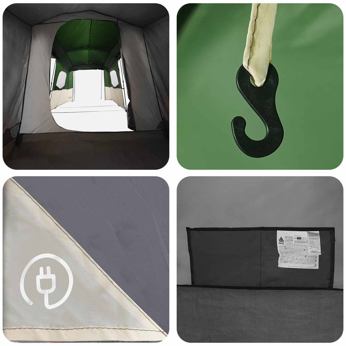 vidaXL 3-persoons 3-persoons Groen 185T Polyester met PU Coating