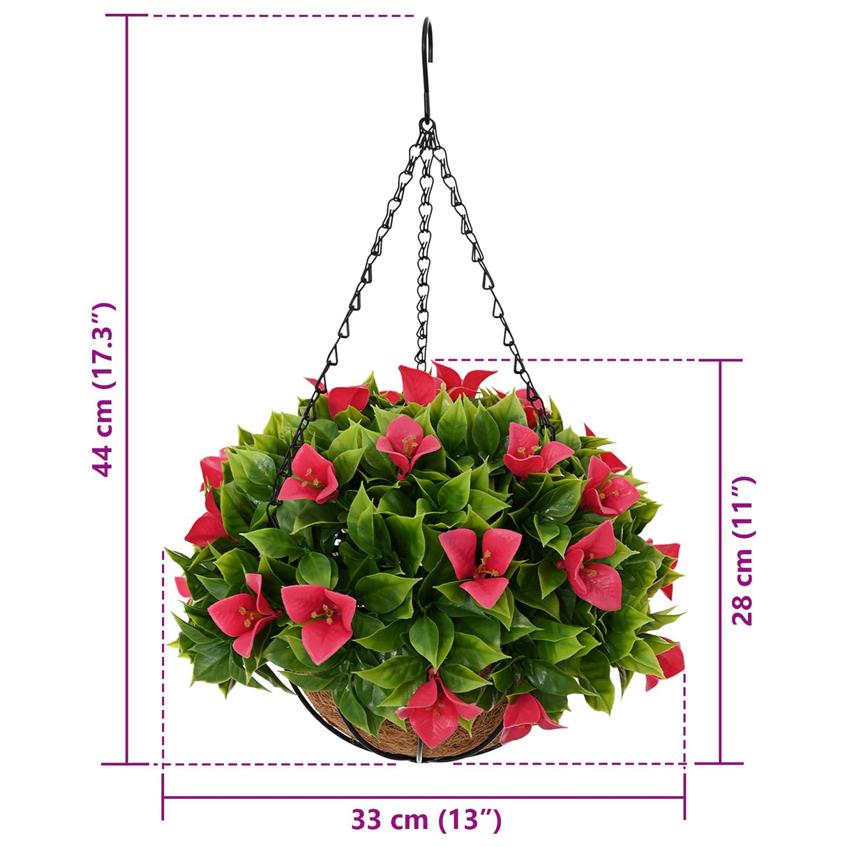 vidaXL Kunstbloemen Rozeachtig 33 x 33 x 44 cm PE en staal