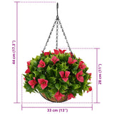 vidaXL Kunstbloemen Rozeachtig 33 x 33 x 44 cm PE en staal