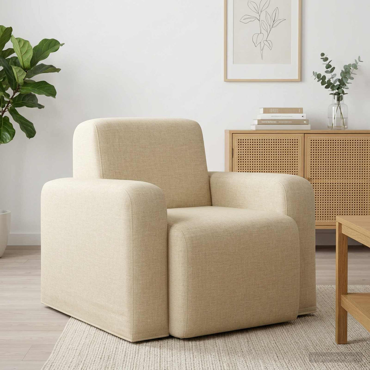 vidaXL Fauteuil Lichtgrijs Stof