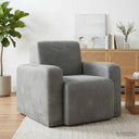 vidaXL Fauteuil Lichtgrijs fluweel