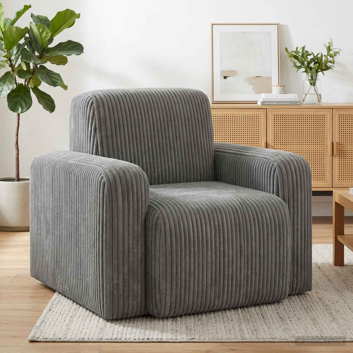 vidaXL Armchair Taupe Corduroy
