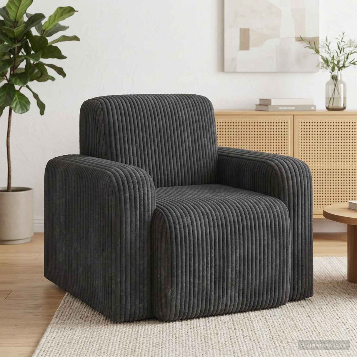 vidaXL Armchair Taupe Corduroy