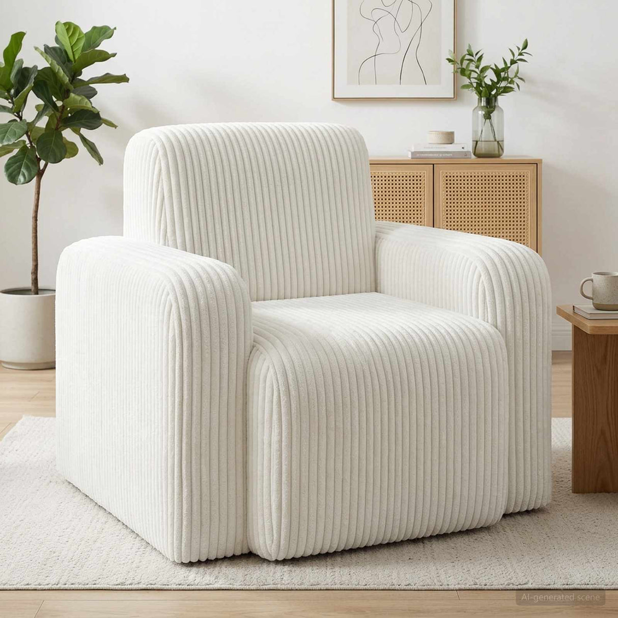 vidaXL Armchair Taupe Corduroy