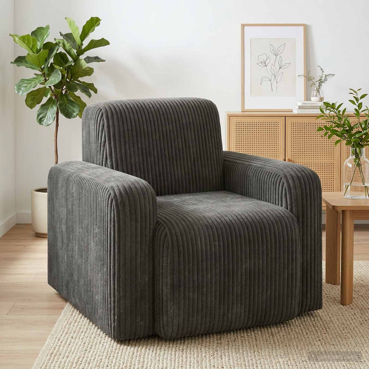 vidaXL Armchair Taupe Corduroy