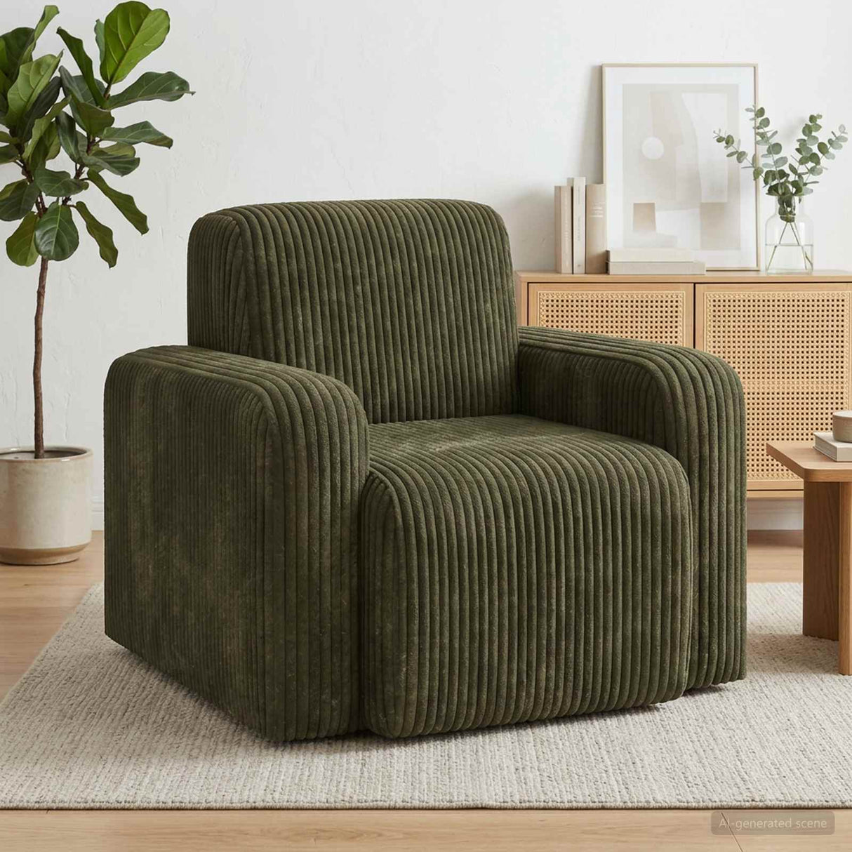 vidaXL Armchair Taupe Corduroy