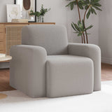 vidaXL Armchair Light Grey Bouclé