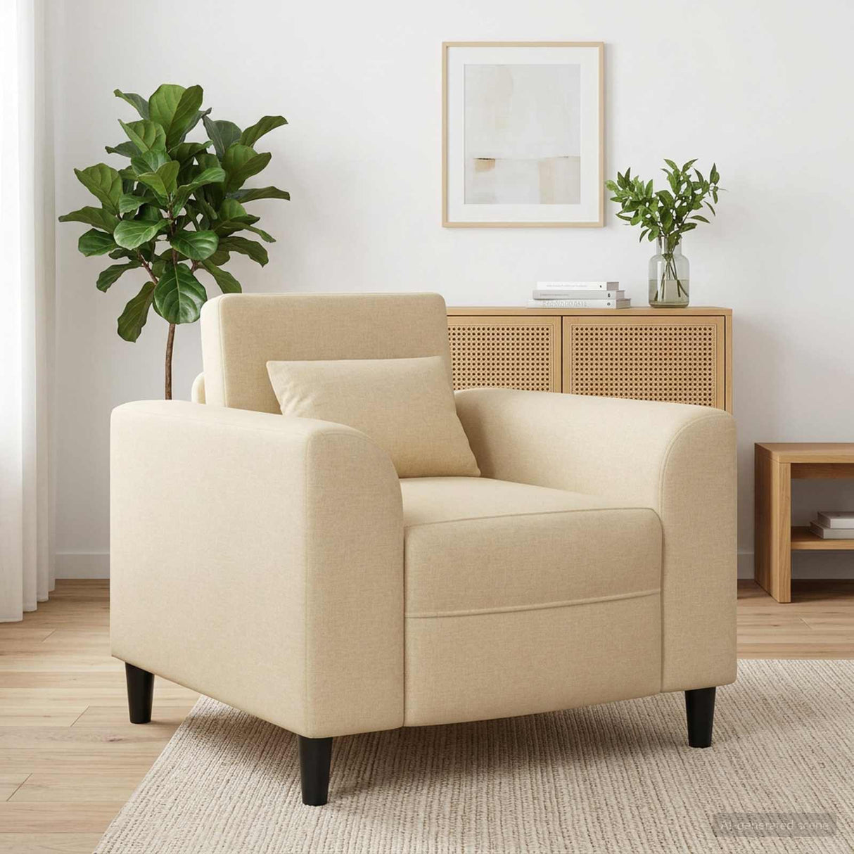 vidaXL Fauteuil Lichtgrijs Stof