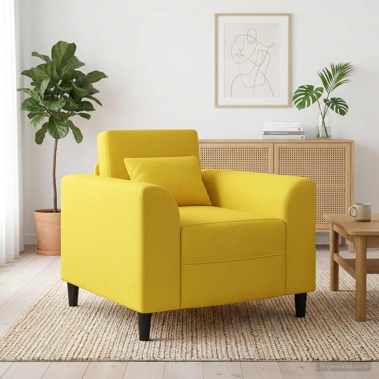 vidaXL Fauteuil Lichtgrijs Stof