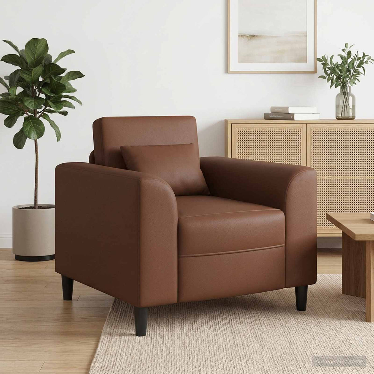 vidaXL Fauteuil Crèmekleurig Kunstleer