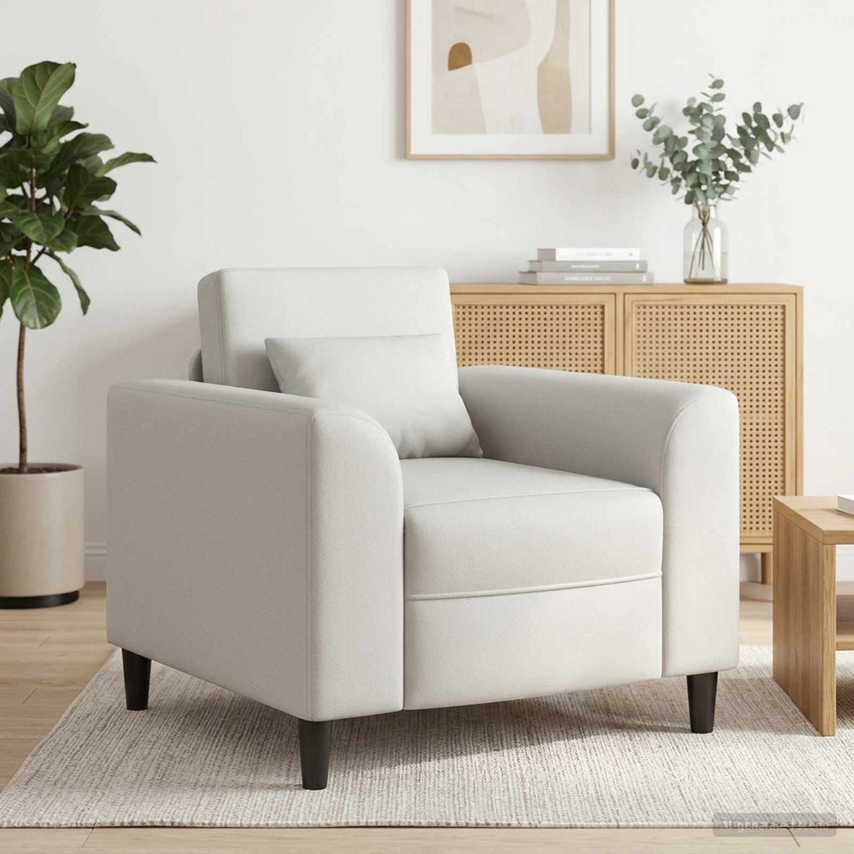vidaXL Fauteuil Crèmekleurig Kunstleer
