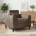 vidaXL Armchair Brown Faux Suede Leather