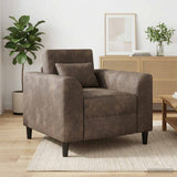 vidaXL Armchair Brown Faux Suede Leather