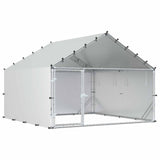 vidaXL Kippenhok met dak Zilverkleurig 200 x 200 x 150 cm