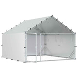vidaXL Kippenhok met dak Zilverkleurig 200 x 200 x 150 cm