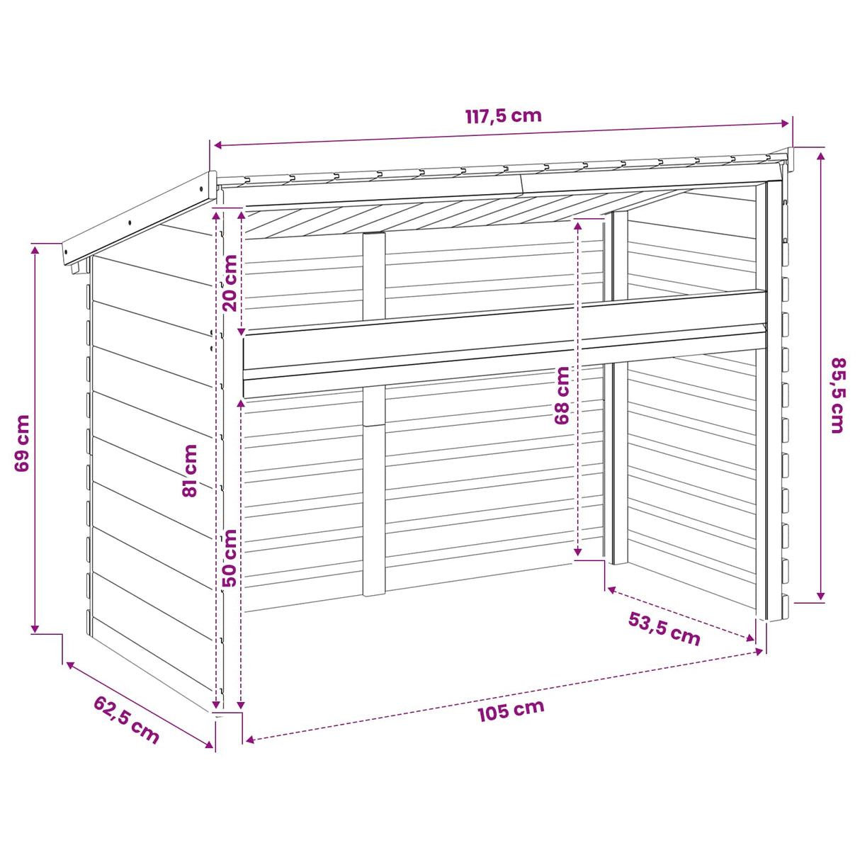 vidaXL Air Conditioner Hoes 90x40x60 cm Geïmpregneerd grenenhout