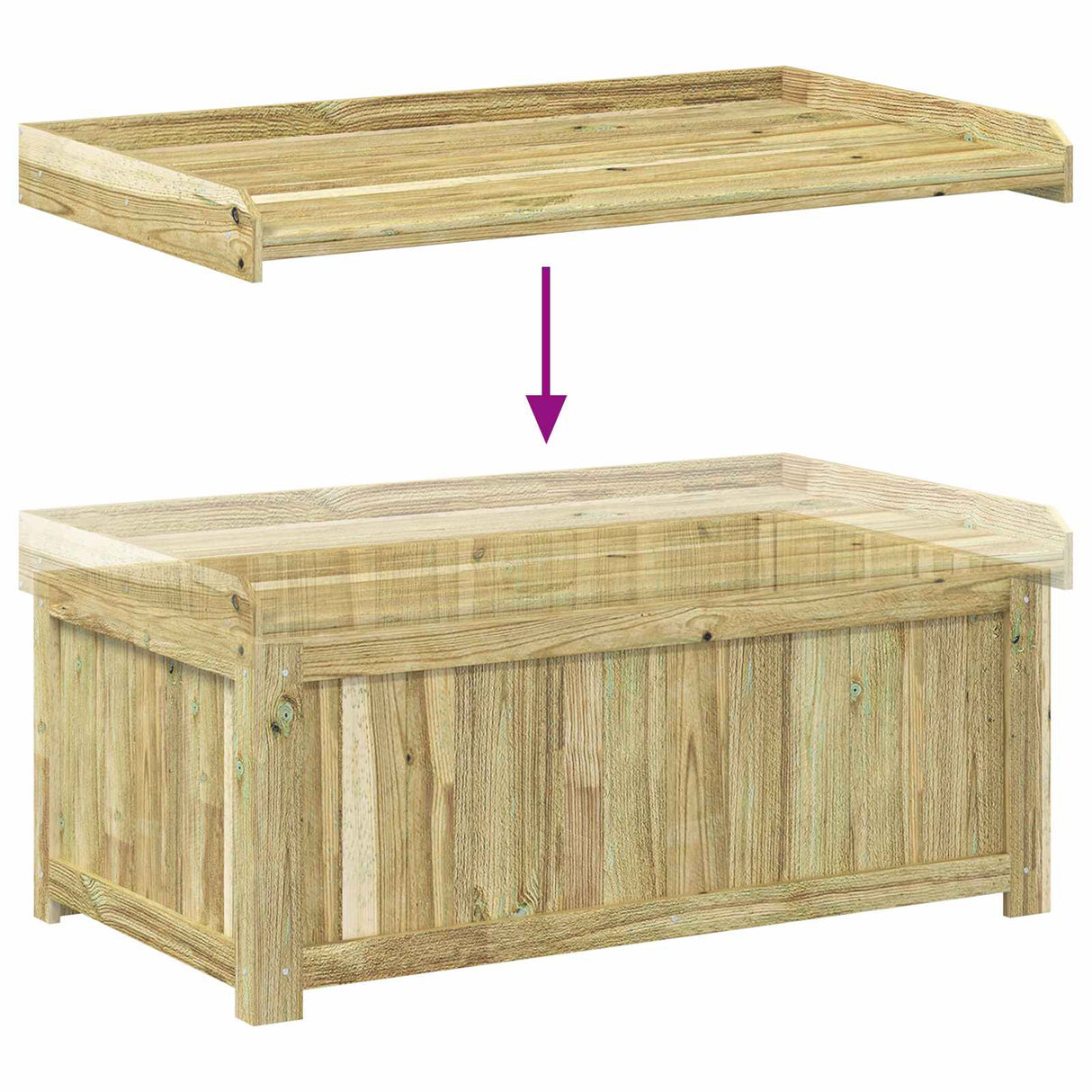 vidaXL Buiten Kussenbox Geïmpregneerd grenenhout 58,5 x 60 x 47 cm