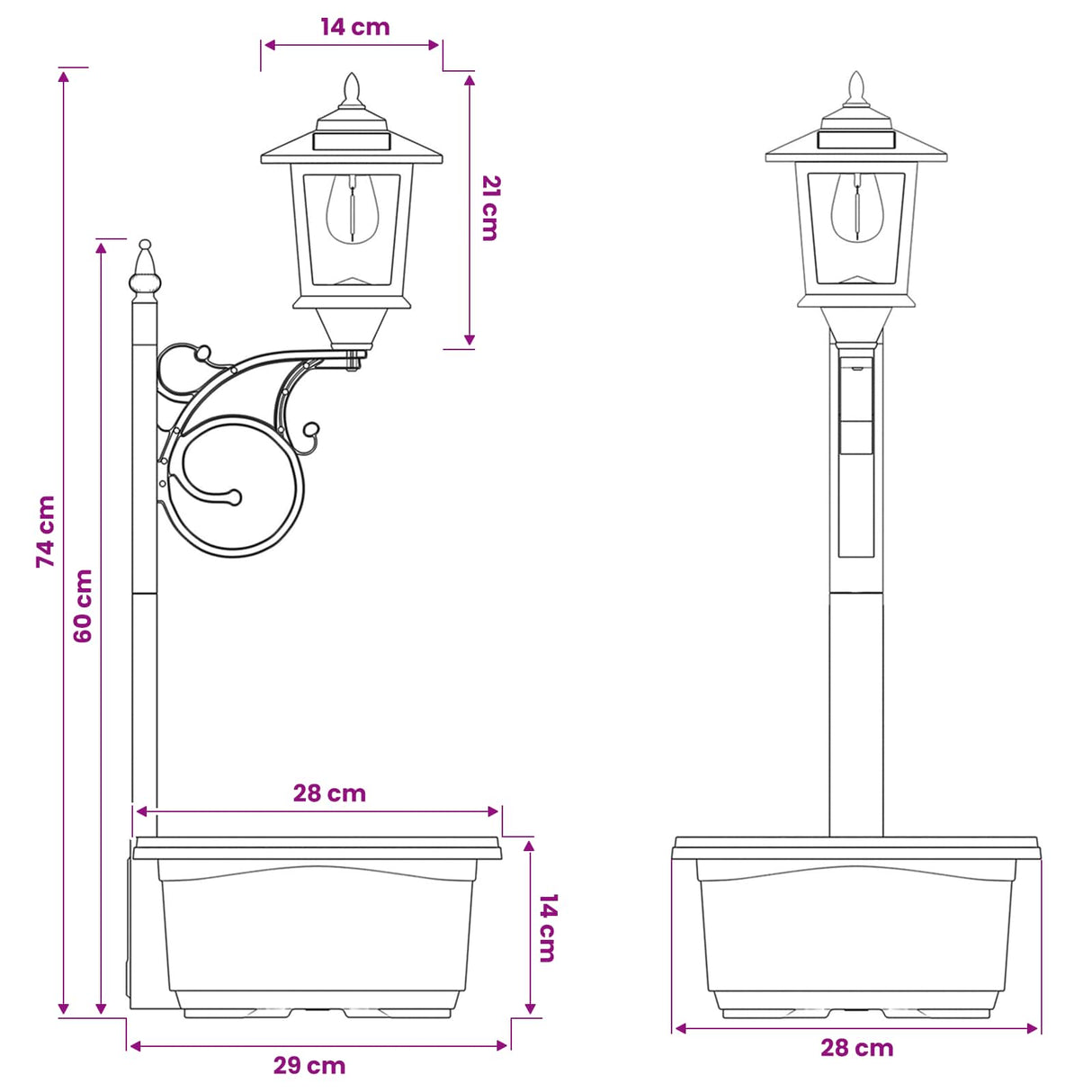vidaXL Wandlamp 2 st Zwart 19 x 14 x 25 cm Roestvrij staal en ABS