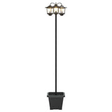vidaXL 3-Arm Lantaarnpaal with LED Bulb Zwart 16 x 16 x 187 cm