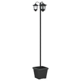 vidaXL 3-Arm Lantaarnpaal with LED Bulb Zwart 16 x 16 x 187 cm