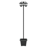 vidaXL 3-Arm Lantaarnpaal with LED Bulb Zwart 16 x 16 x 187 cm