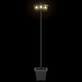 vidaXL 3-Arm Lantaarnpaal with LED Bulb Zwart 16 x 16 x 187 cm