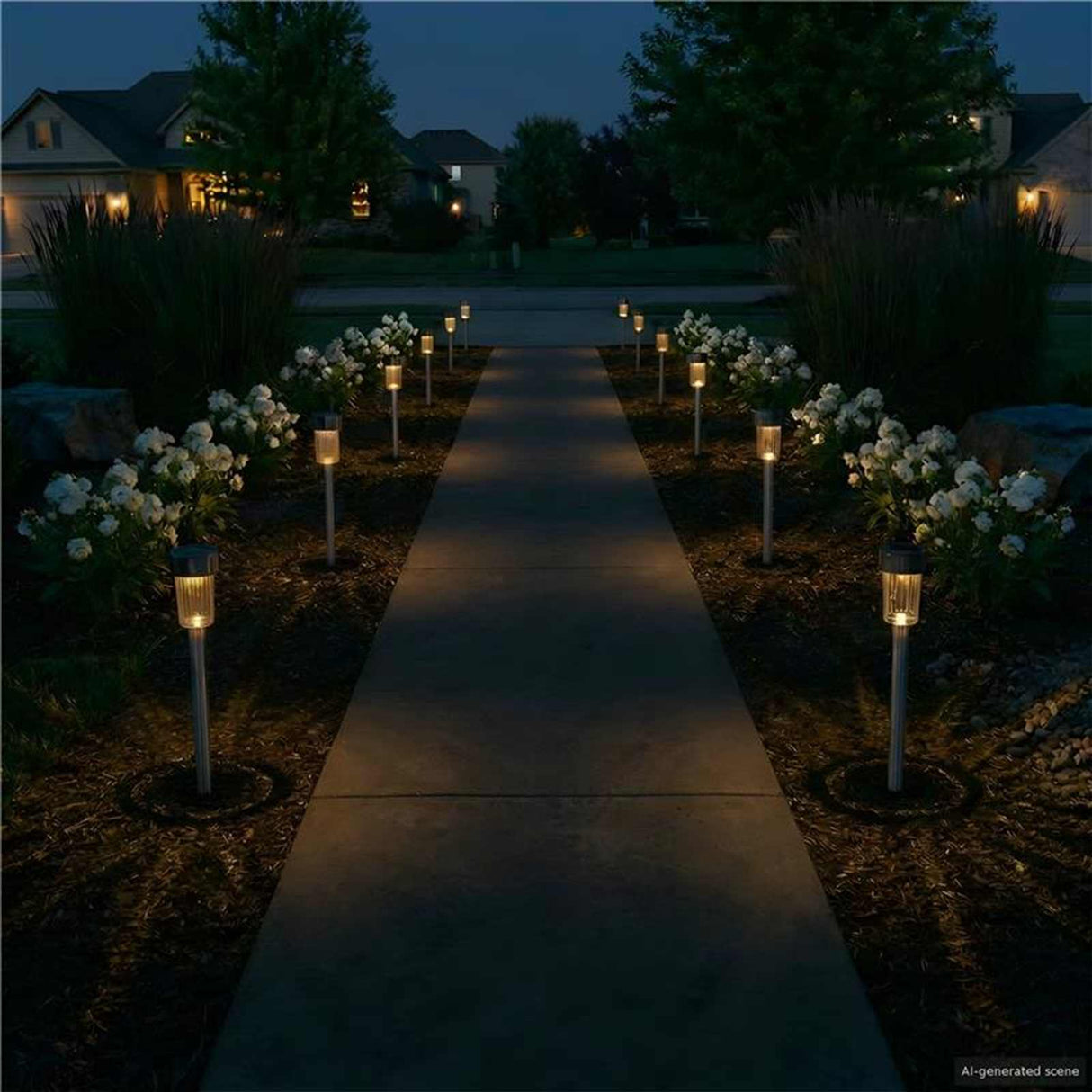 vidaXL Outdoor Solar Lights with Ground Spike 6 pcs Warm White 29.5 cm
