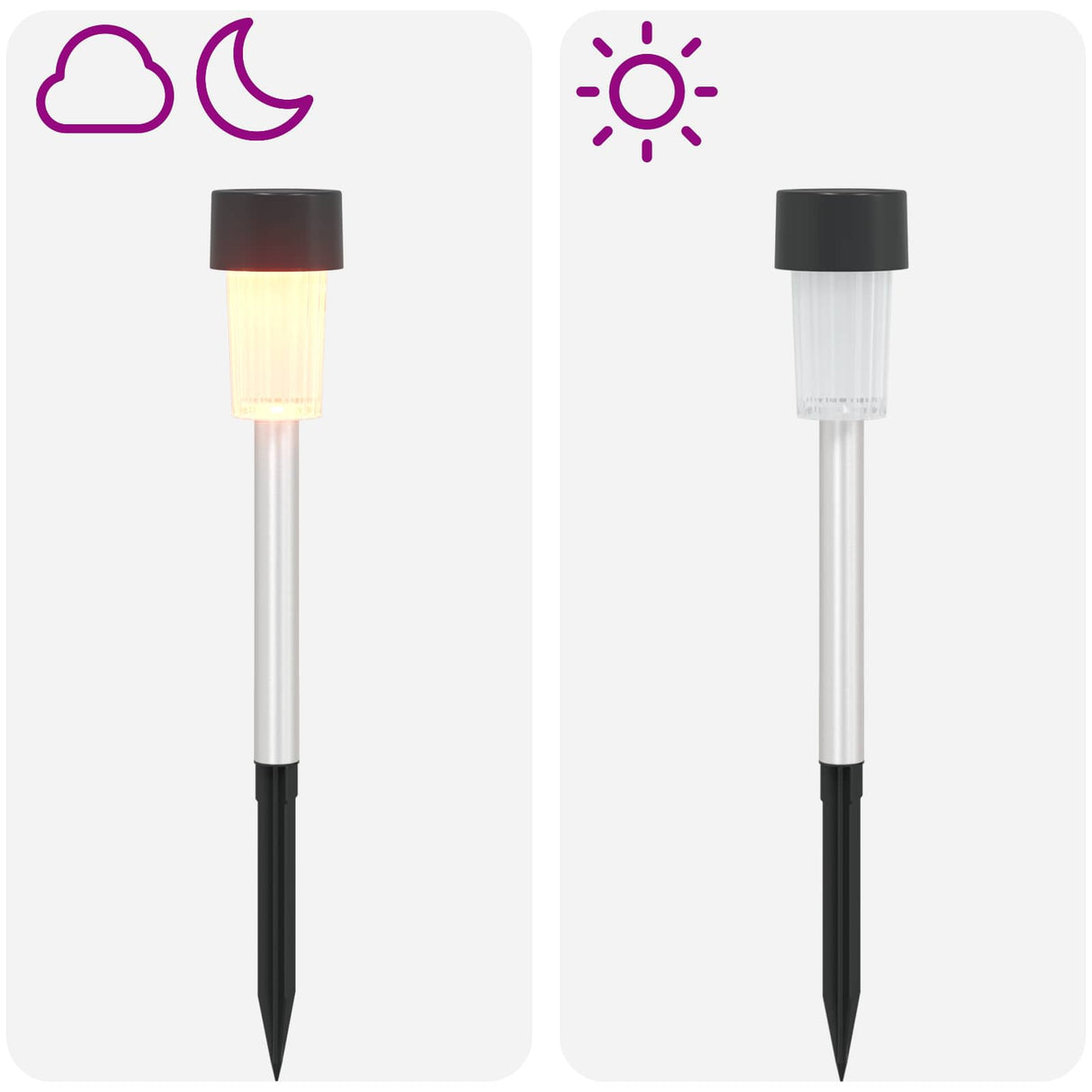 vidaXL Outdoor Solar Lights with Ground Spike 6 pcs Warm White 29.5 cm