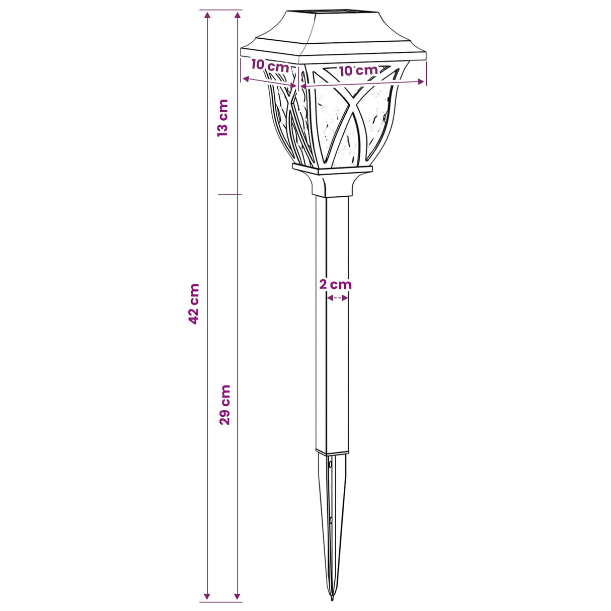 vidaXL Buitenzonne-lampen met grondpen 6 pcs Warmwit 42 cm PP