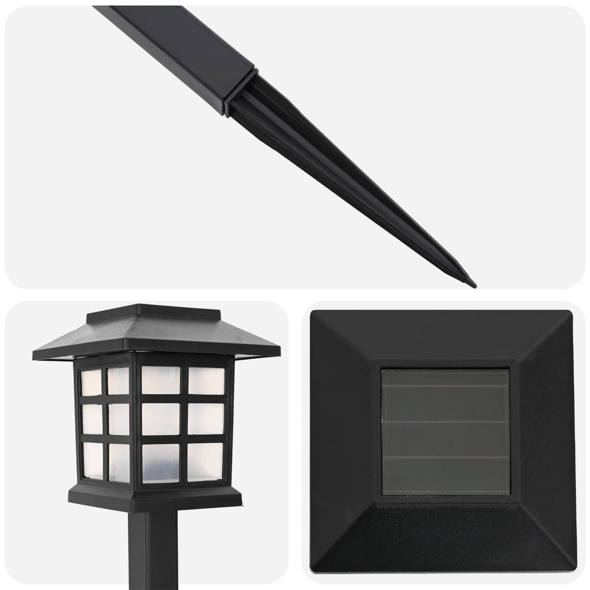 vidaXL Buitenzonne-lampen met grondpen 6 pcs Warmwit 38,5 cm PP