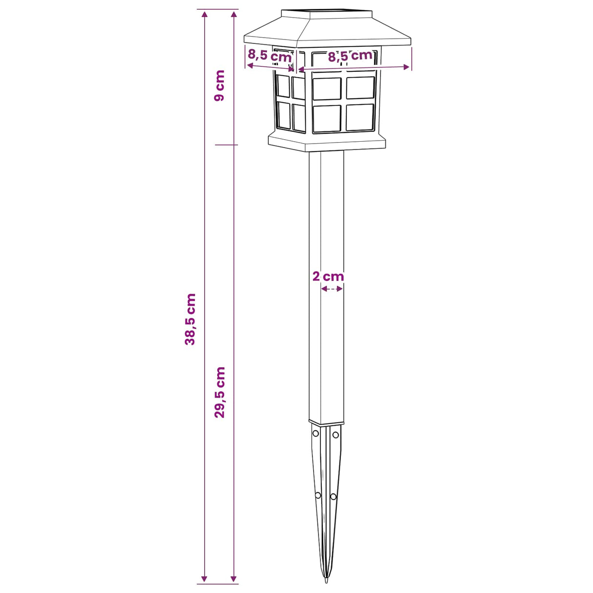 vidaXL Buitenzonne-lampen met grondpen 6 pcs Warmwit 38,5 cm PP