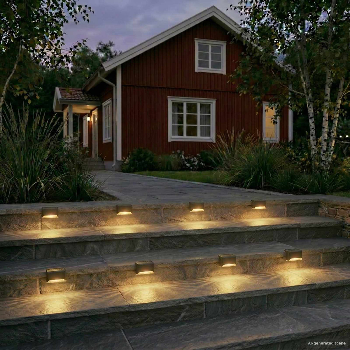 vidaXL Buitenzonne-lampen met grondpen 4 pcs Warmwit 4,5 cm ABS en PS