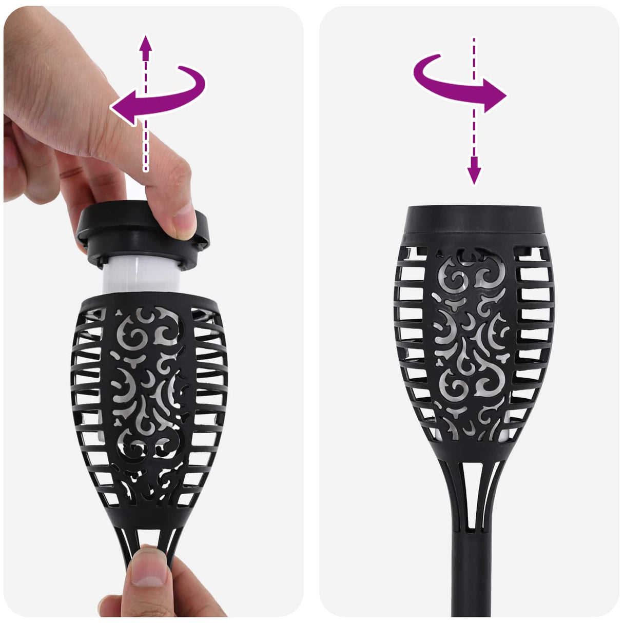 vidaXL Buitenzonne-lampen met grondpen 6 pcs Warmwit 47,5 cm ABS