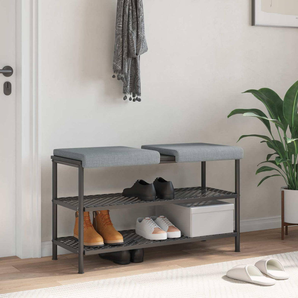 vidaXL Bankkussen 2 st Stof Lichtgrijs Diepte 35 cm