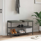 vidaXL Bench Cushion 4 pcs corduroy Grey Green Depth 35 cm
