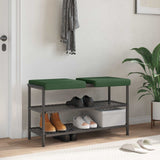 vidaXL Bench Cushion 4 pcs corduroy Grey Green Depth 35 cm