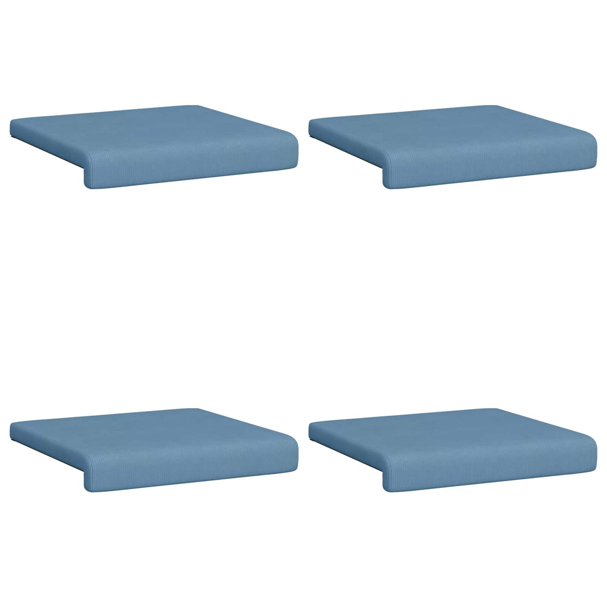 vidaXL Bench Cushion 4 pcs corduroy Grey Green Depth 35 cm