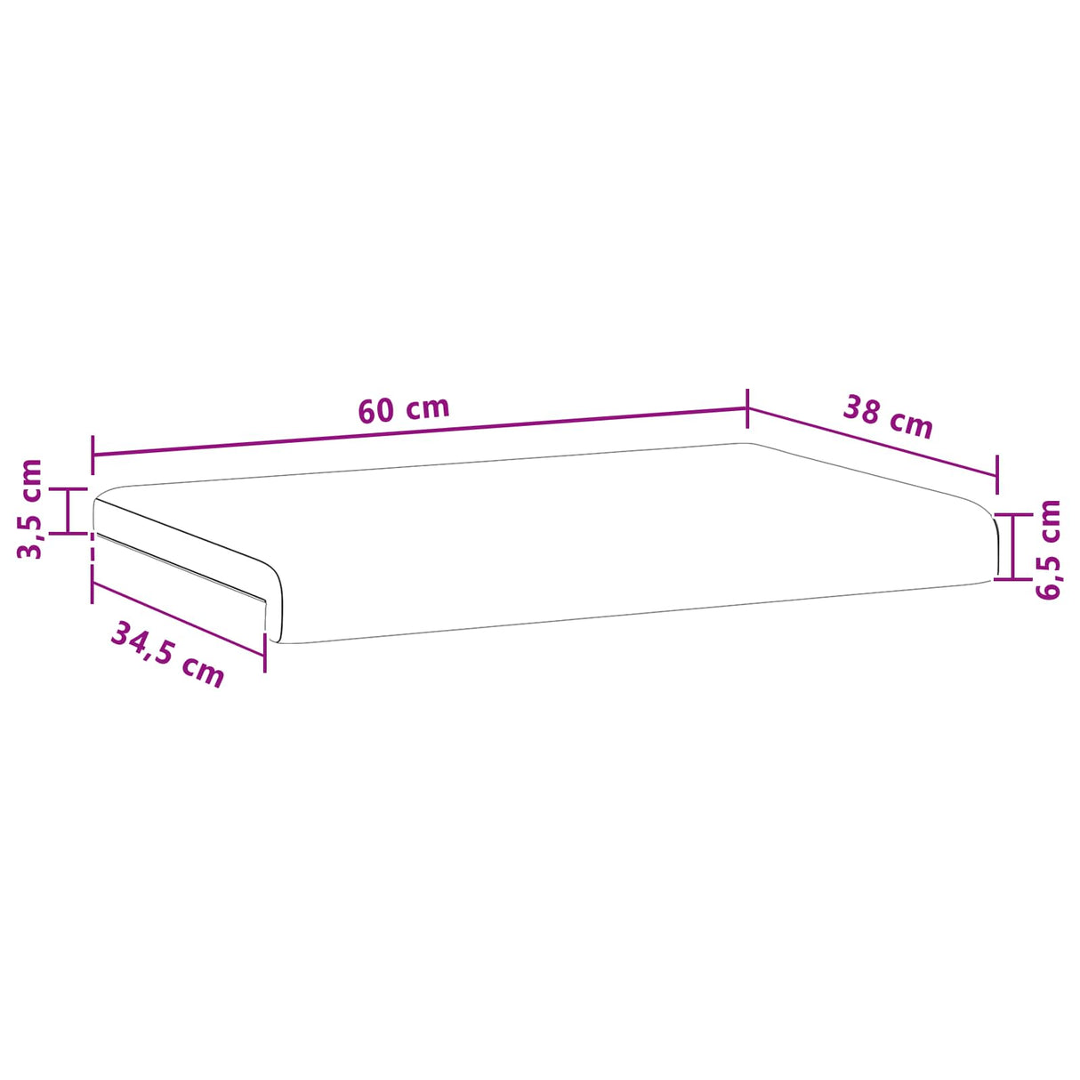 vidaXL Bankkussen fluweel Lichtgrijs Diepte 35 cm