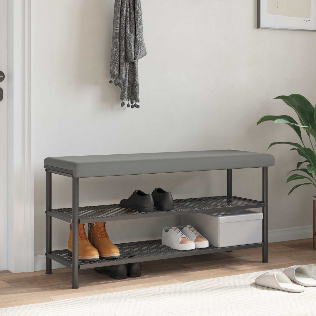 vidaXL Bankkussen Textured Velvet Kaki Diepte 35 cm