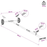 vidaXL Adjustable Boat Trailers with Pneumatic Wheels 200 kg Load Silver