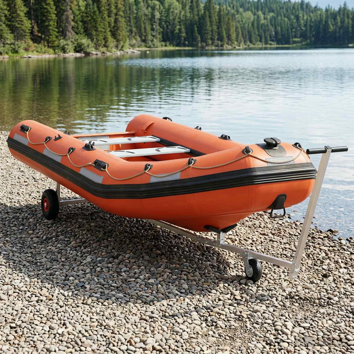vidaXL Adjustable Boat Trailers with Pneumatic Wheels 200 kg Load Silver